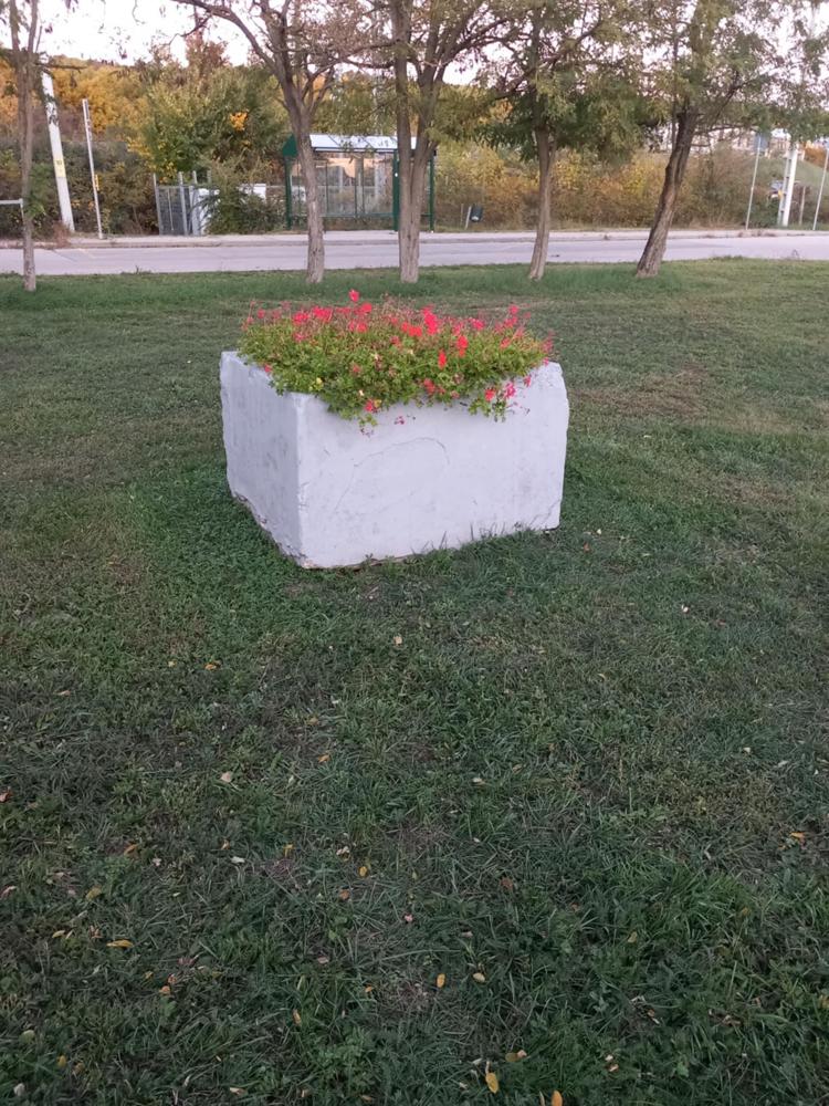 Csúnya virágtartó betonkocka